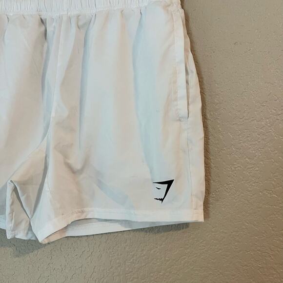 Gymshark Shorts Women’s Long Length Athletic Drawstring Logo Small - Picture 3 of 7